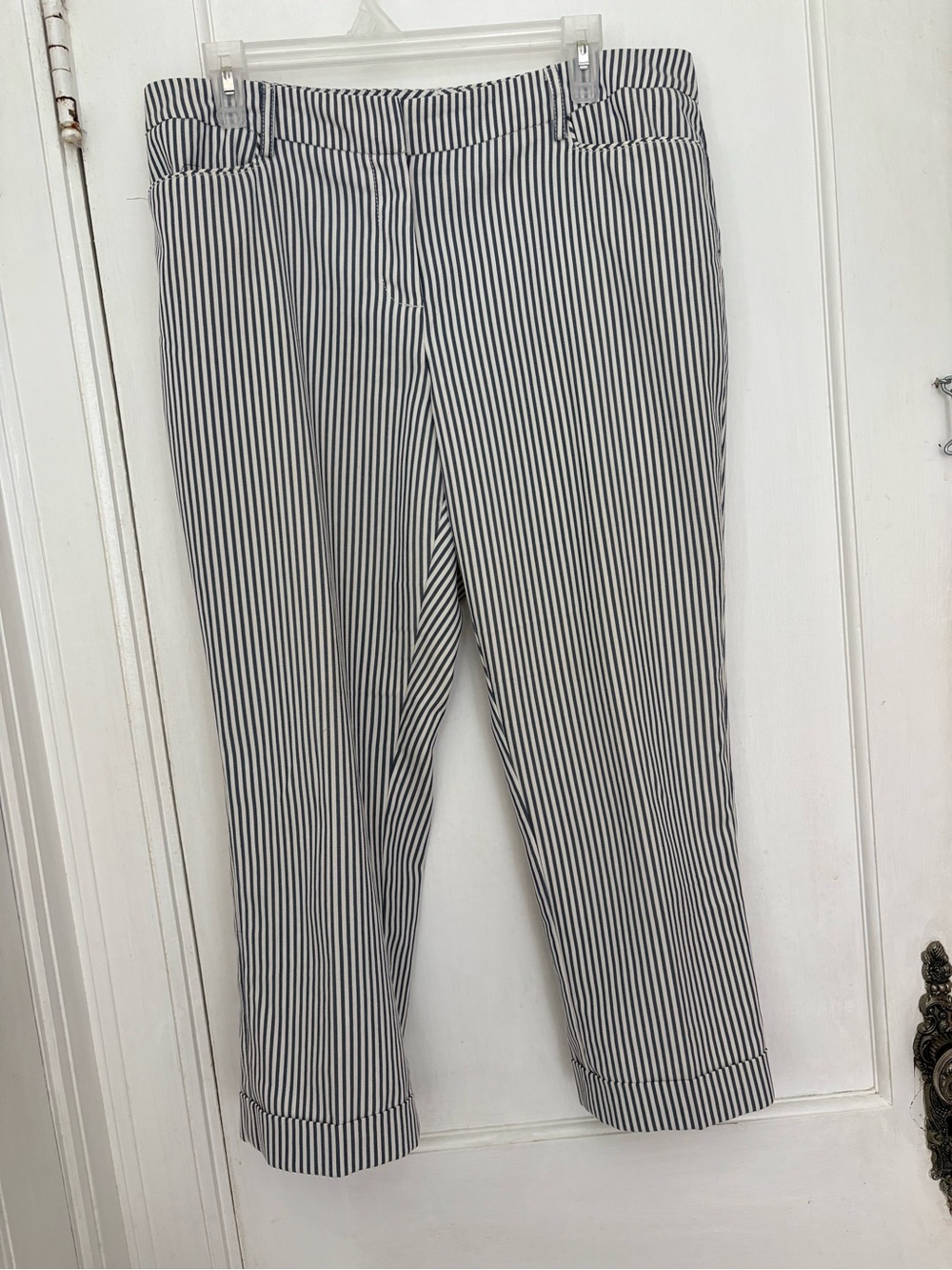 New York & Company Black and White Striped Chinos